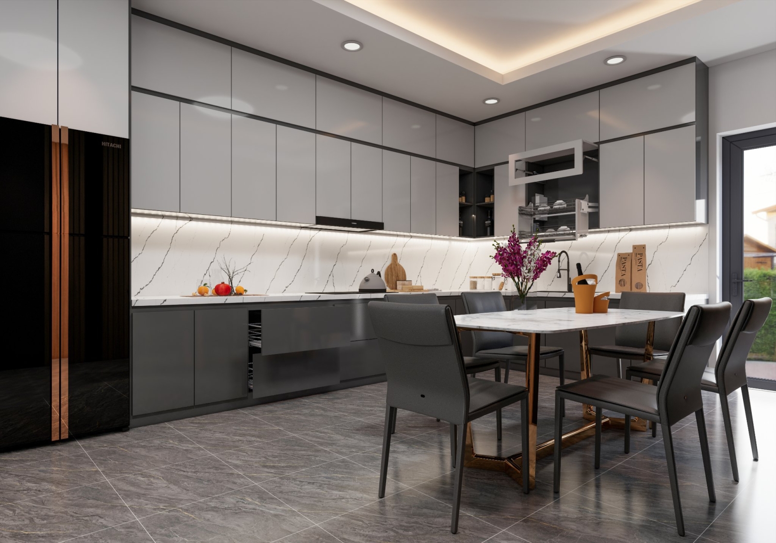 Mẫu phòng bếp nhà phố đẹp